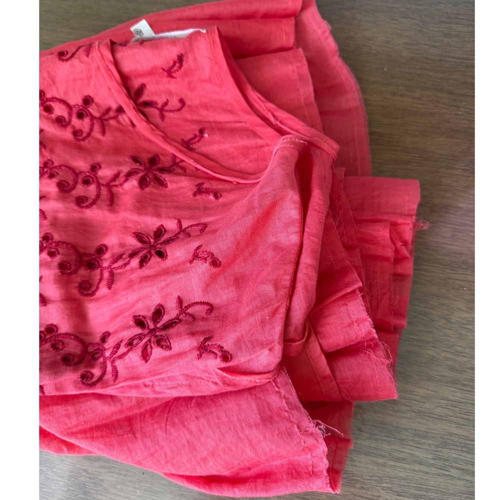 Free People sz 2 Rose Garden Eyelet Embroidered Fit Flare Babydoll Poppy Dress - Picture 7 of 10